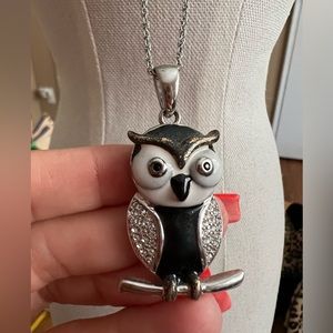 Silver Necklace with Owl Charm